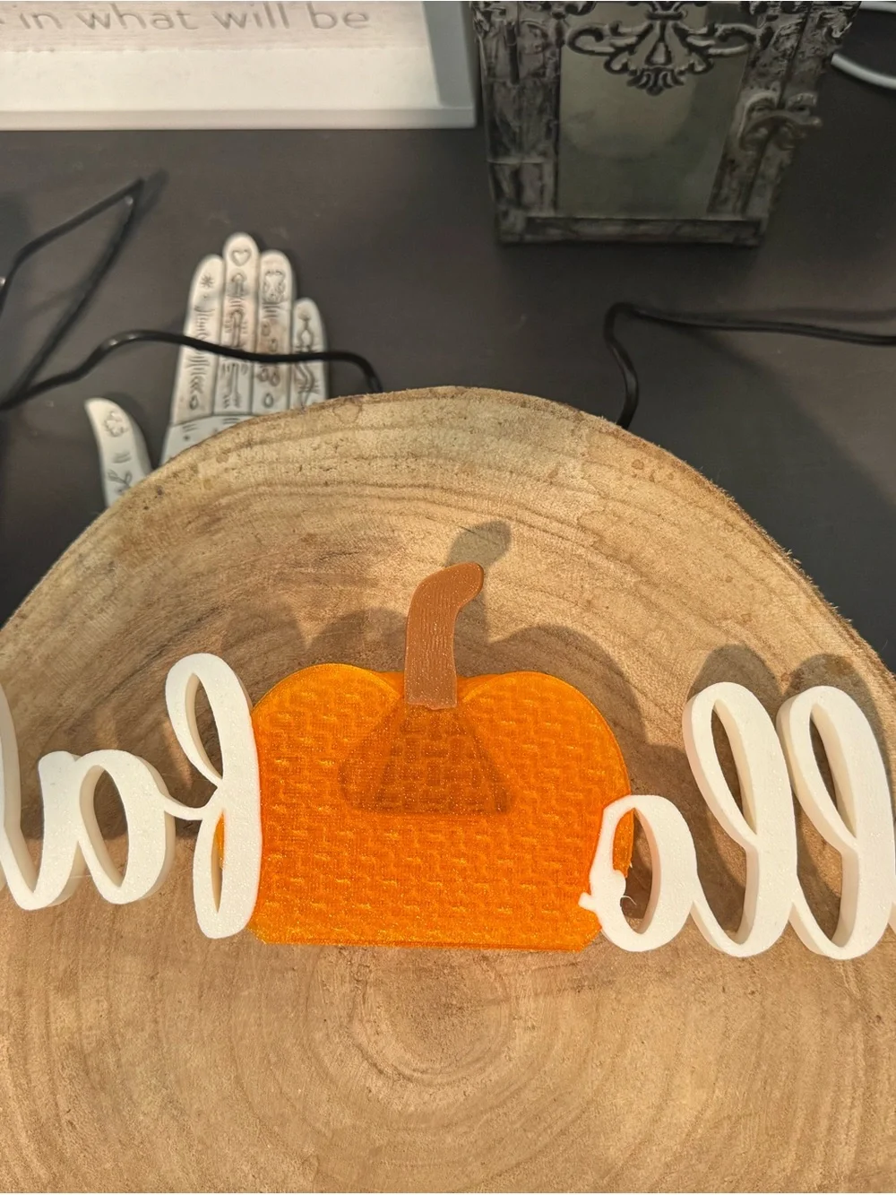 Hello Fall pumpkin decor